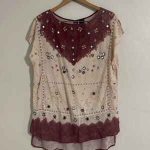 free people romantics medallion boho top xs